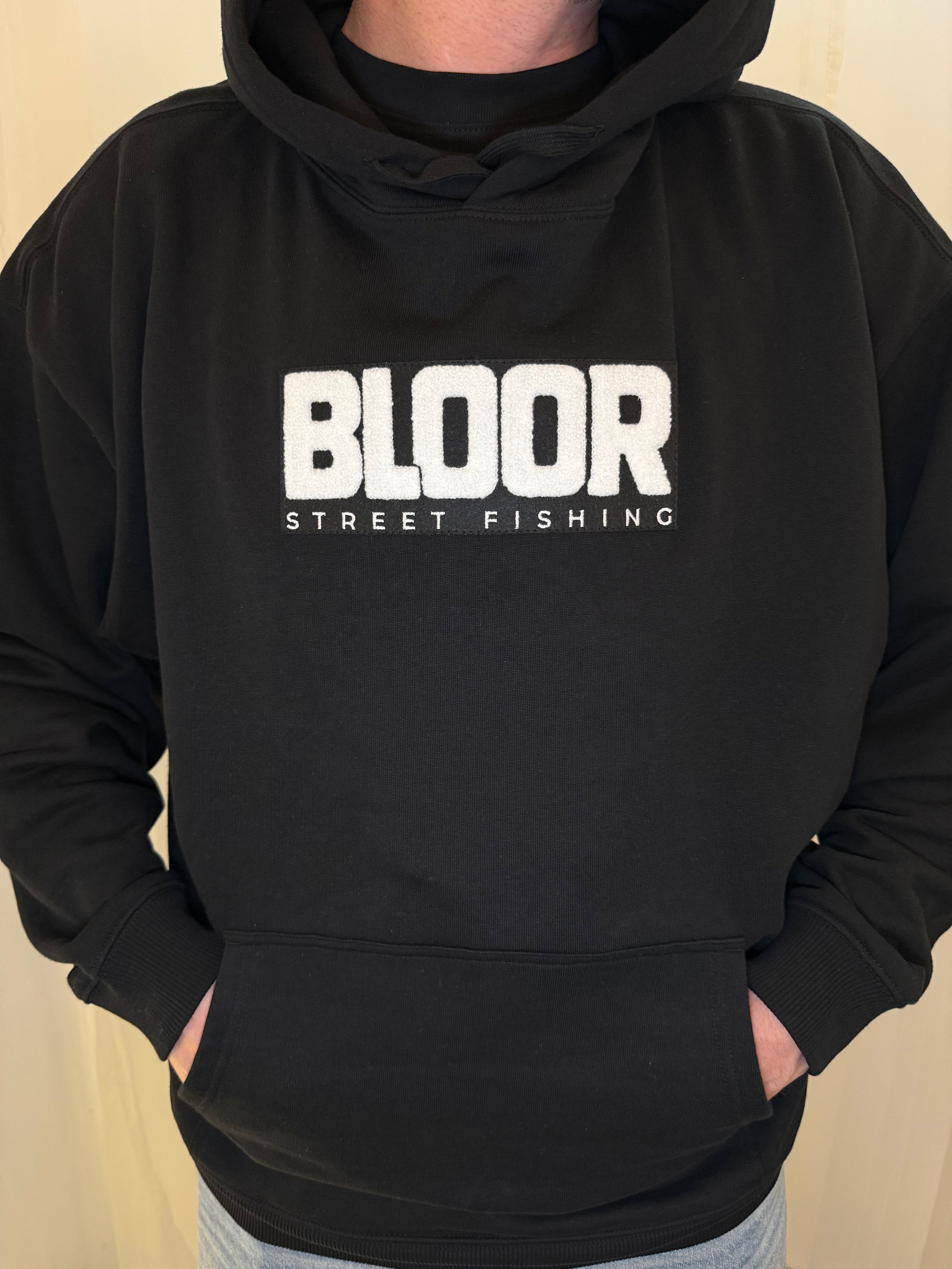 BLOOR Oversized "Street Fishing" Hoodie – Black